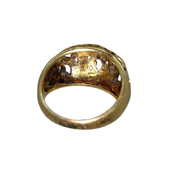 Large Fashion Costume Jewelry Ring Gold Tone Size 8 - Picture 12 of 16